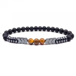 New lava stone tiger eye stone mens jewelry bracelet simple couple Bracelet mens fashion bracelet accessories
