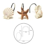 new products Fashion Decorative Home Bathroom Seashell Shower Curtain Hooks