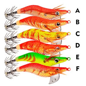 New Style 8.5 CM 7.5G Fishing Lure Squid Jigs With 2.0#,2.5#,3.0# Fishhook ,6 colors,Artificial Fishing Bait For Squid