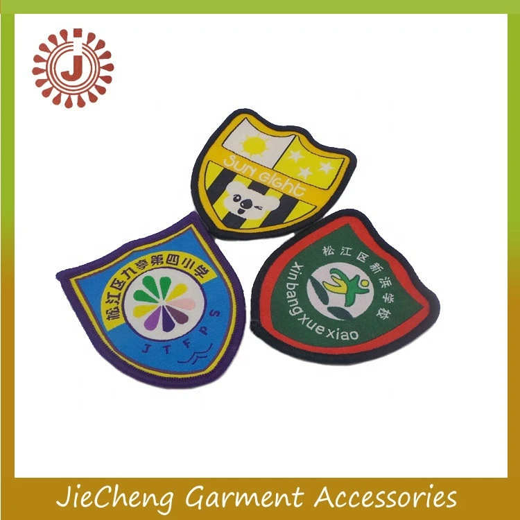 Nigeria customized Factory cheap price garment uniform clothing patches emblem students school logo woven badge