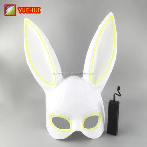 Night Club Accessories Sound Active Led Bunny Rabbit Mask Music Festival Neon Rabbit Masks Make Up Carnaval Props