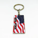 No minimum order quantity custom metal keychain/flag key chain for promotion