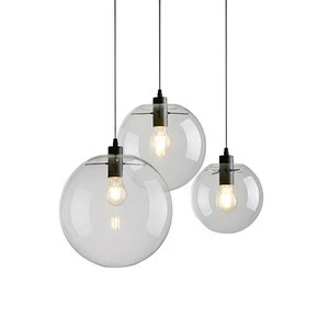 Nordic Fancy Vintage Industrial Chandelier Pendant Light with Clear Glass Home Lighting Modern Led Lamp