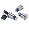 OABB 19mm 3Position Metal Key Switch with Matched Connectors Selective Switch Elevator Key Switch