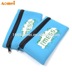 OEC or ODM High Quality Custom Personalized Insulator  Neoprene Kids Blue Pencil Bags cases