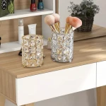 OEM Makeup Organizer Cosmetic Crystal Glass Pen Holder Brush Holder