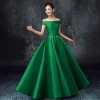 Off shoulder satin solid color pleat traditional bridesmaid dress patterns