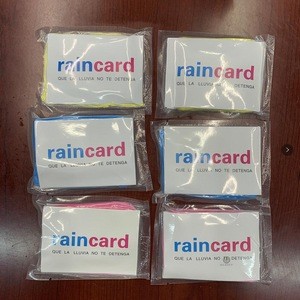 One Time Use Raincoat Portable Handbag Disposable Cpe Promotion Wallet Raincoat Rain Card Raincard For Bags