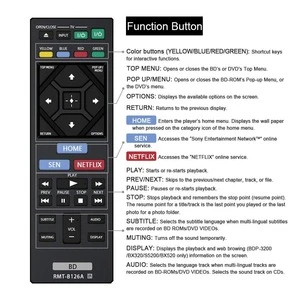 Original Remote Control TV RMT-B126A For Sony Blu-Ray DVD Player BDPBX120