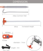 Outdoor Camping Tirp Hiking Beach Sand Tent Peg Camping Tent Pole Flexible Fix