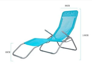 Outdoor Comfortable Beach Poolside Chaise Lounger Sunbed with Adjustable Backrest