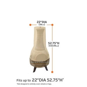 Outdoor Waterproof 22 Inches Beige and Brown Chimenea Cover Fire Pit Cover