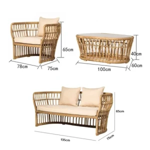 Outdoor wicker Chair Set outdoor garden sofa Casual Furniture Garden Rattan Terrace Modern Restaurant