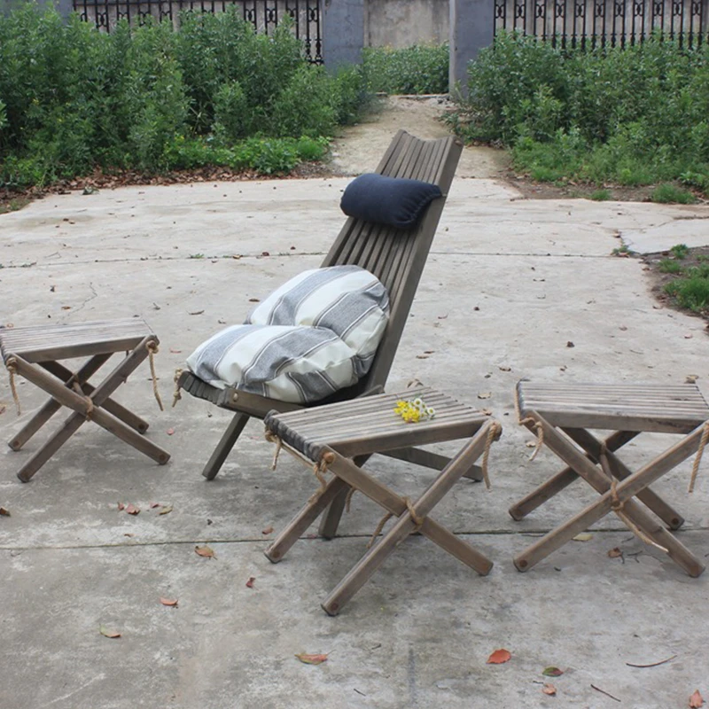 Outing Mate Fashion Design garden wooden folding beach lounge chair outdoor beech wood chair