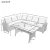 Import patio 4 piece sectional low dining conversation set- wicker rattan outdoor garden furniture corner sofa set with cushion. from China