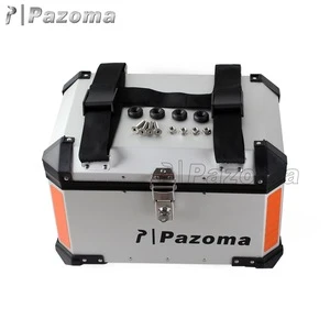 Pazoma High Quality Aluminum Silver Motorcycle Tail Luggage Top Box For Street Bike