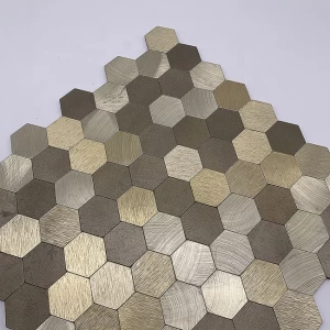 peel and stick brushed hexagon mosaic tile sticker aluminium self adhesive mosaic tile