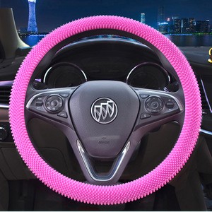 Pink color universal steering wheel cover for girl women