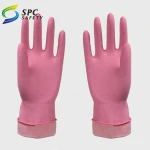 Pink Colored Flexible Dishwashing Rubber latex household Gloves with best price