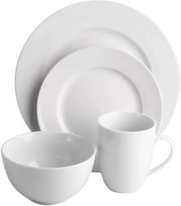 plain white porcelain 16pcs dinnerware sets
