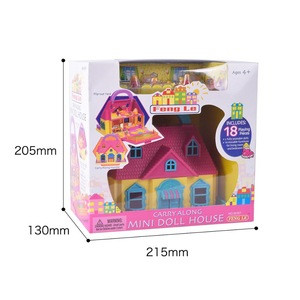 Plastic play house toy villa castle suit boy and girl doll house for kids