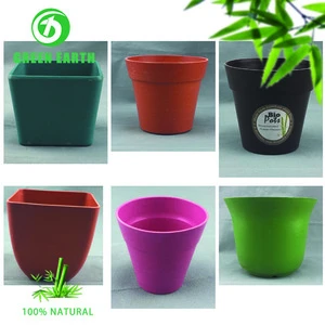 Pollution-free Indoor decoration bamboo fiber indian flower pots pot holder tray