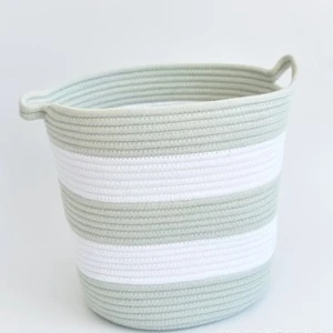 Popular and Hot sale cotton rope storage basket baby storage basket with handles