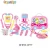 Import popular modern kitchen toy set music and light function plastic big kitchen toys for girls from China
