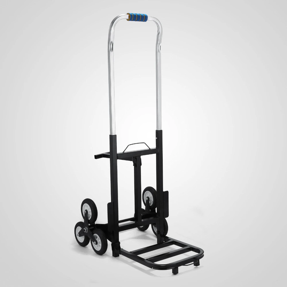 Portable Stair Climbing Folding Cart Climb Hand Truck Dolly with Backup Wheels