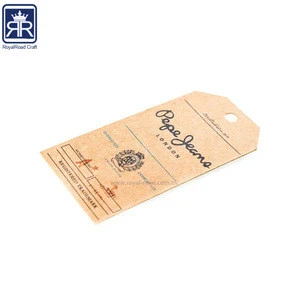 Premium Quality Natural Color embossing finished price hang tag swing tag with paper