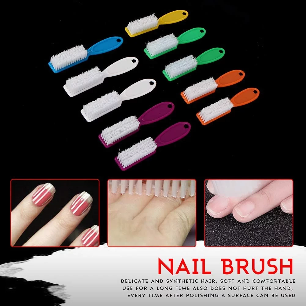 Professional Dust Remover Nail Art Brush Scrub Cleaning Beauty Tool Random Color