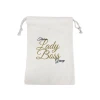 Promotional Reusable Cotton Material Canvas Small Jewelry Drawstring Bag With Customized Logo And Printing