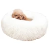 Pumpkin Plush Pet Bed Faux Fur Cat Donut Bed Pet Beds Accessories
