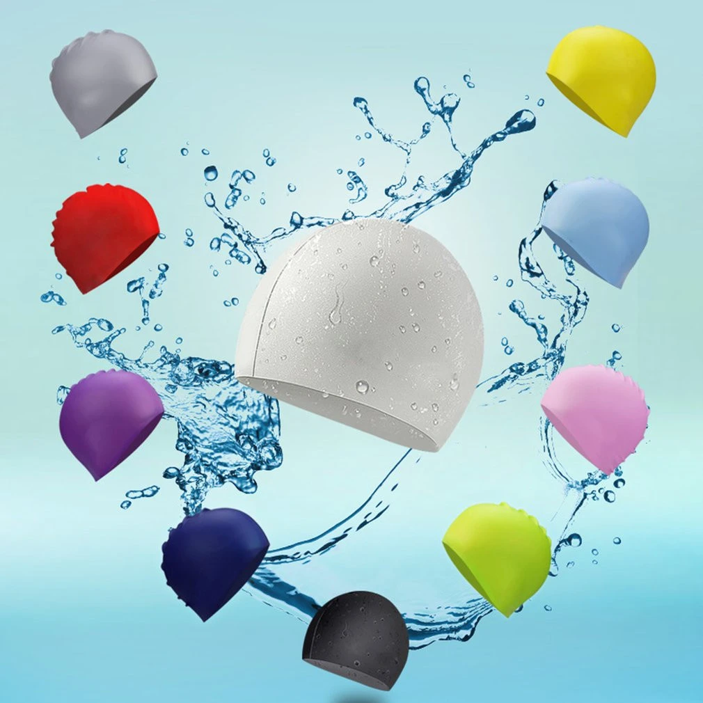 Pure silicone earmuffs swim cap custom advertising swimming cap adult universal silicone swimming cap