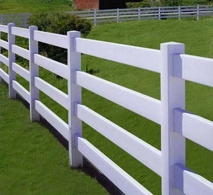PVC Fence 4 Rail White For Horses And Cattles/ Livestock Fence