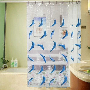 PVC printed shower curtains, printed clear pvc shower curtain