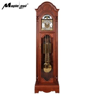 Quality Walnut Wood Antique Floor Grandfather Clock with Triple Chime