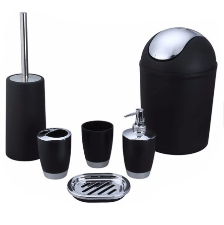 Quick delivery high quality black sanitary fittings decoration bathroom accessories set