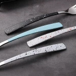 QZQ Modern Wedding Silverware Set Flatware with Painting Handle #194-XH