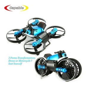 Radio control toy rc flying car quadcopter drone motorbike transformation remote control toy mini motorcycle for children kids