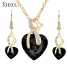 RAKOL Best Selling Gold Fine Jewelry Sets Heart Shape Royal Necklace Sets AS035