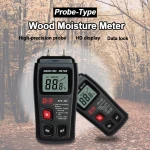 R&D MT-10 EMT01 Wood Moisture Meter Wood Humidity Tester Hygrometer Timber Damp Detector Tree Density tester ABCD groups Black