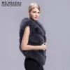 Real Fox Fur Outwear Female Thick Fox Fur Sleeveless Vest