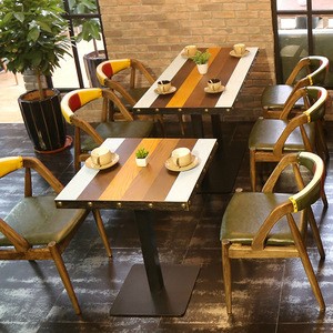 restaurant furniture set solid wood cafeteria furniture fast food restaurant furniture