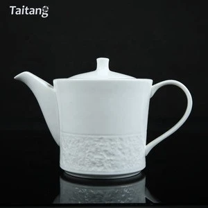 Restaurant Hotel White Ceramic Coffee Pot Porcelain Tea Pot Set