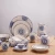 Import Retro old fashion dinnerware set, 16pcs blue plate bowl dinner set from China