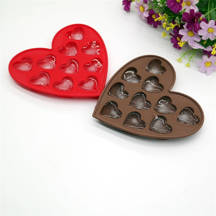Reusable heart shape silicone ice cube tray mould Chocolate pudding cake molds cute baby food supplement ice tray box