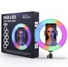 RGB LED Ring Light Phone Holder Photography Fill Light Dimmable RGB Selfie Set LED Ring Light Remote For Photo Video
