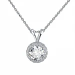 RINNTIN SS64 Earrings Necklace Jewelry Set Wholesale S925 Sterling Silver Big Cubic Zircon Necklace Set