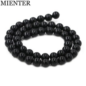 Round Black Natural Agate Stone Beads Buddhist 8mm DIY Mala Loose Beads for Jewelry Making